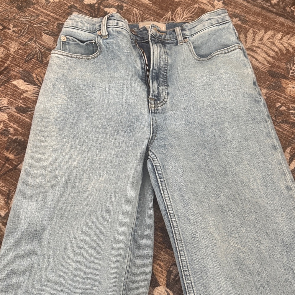 Everlane The Way High Wide Leg Flare Jeans Ankle Light Wash EUC Size 26 - Picture 6 of 7